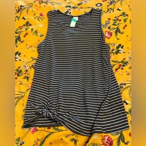 Kaileigh Blue and White Striped Tank Top